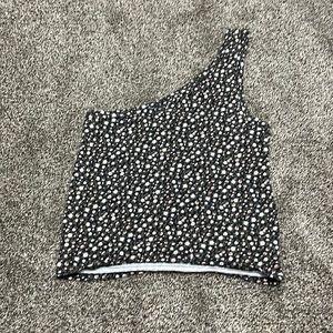 Floral one shoulder crop top